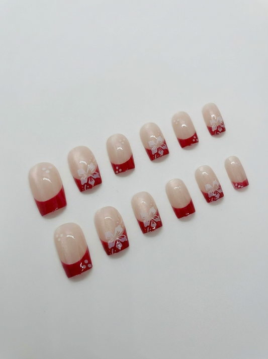 Ruby Ribbon Press-On Nails With Application Kit