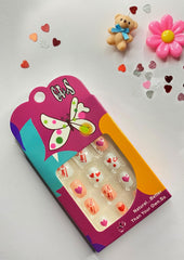 Children False Nails with Heart Print