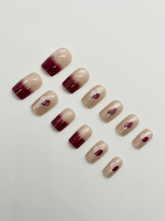 Merlot Aura Press-On Nails With Application Kit