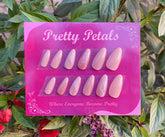 Glittery Pink Almond Shaped Press-on Artificial Nails.