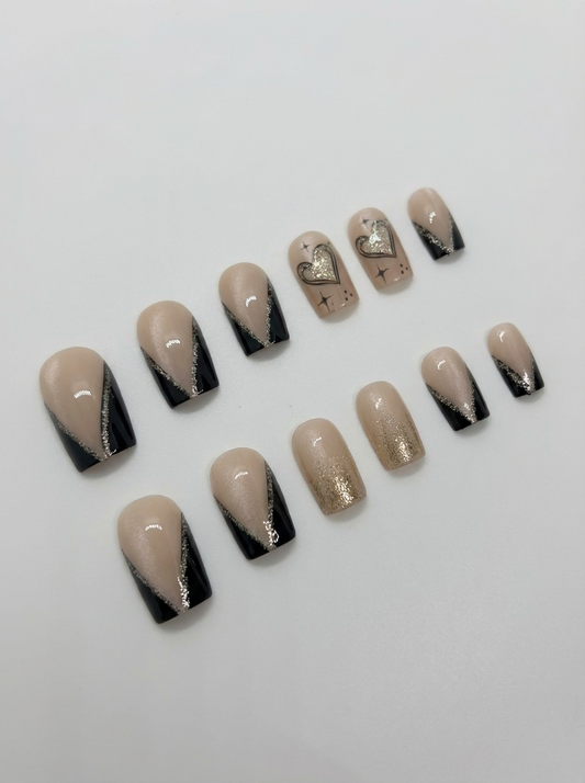 Amber Halo Press-On Nails With Application Kit