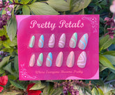 Swirl Almond Press-on False Nails With Application Kit