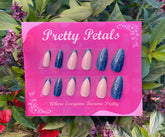 Almond Shaped Press-on Nails Black Glitter French Tips With Application Kit