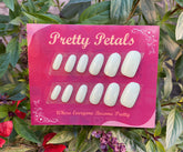 White Oval Press-on Nails With Application Kit