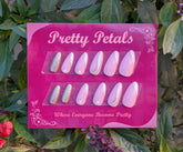 Pink French Tip and Gold Glitter Almond Press-on Nails With Application Kit