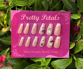 Star, Bow And Rhinestone French Tip Press-on Nails With Application Kit