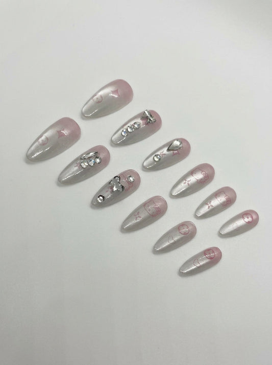 Mint Galaxy  Press-On Nails With Application Kit
