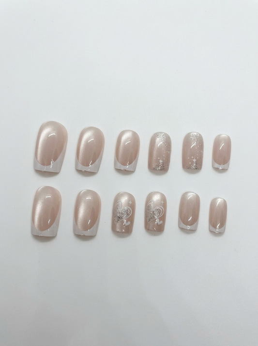 Champagne Silk Press-On Nails With Application Kit