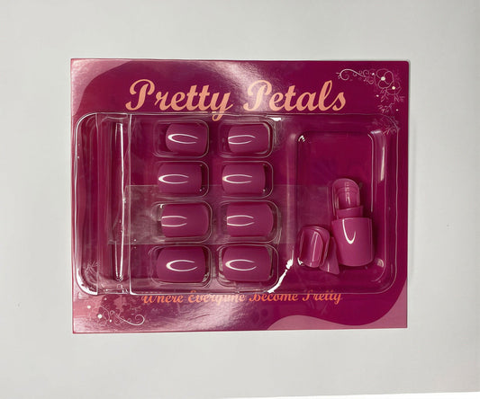 Fuchsia Press-on Nails With Application Kit