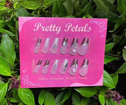 Glitter Gradient Handmade Press-on Nails With Application Kit