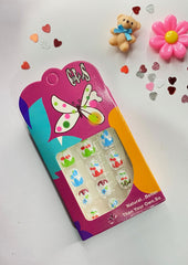 Children False Nails With Cherry and Floral Designs.