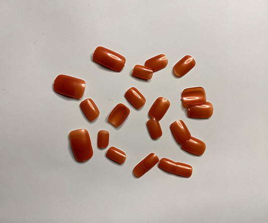 24pcs Solid Color Elegant Short Square Nail With Application Kit