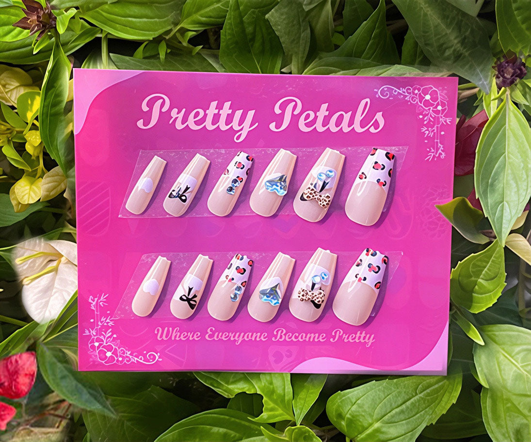 Leopard Print Press-on Nail Set With Application Kit