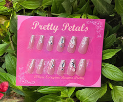 Pink Press-on French Tips Nails With Application Kit