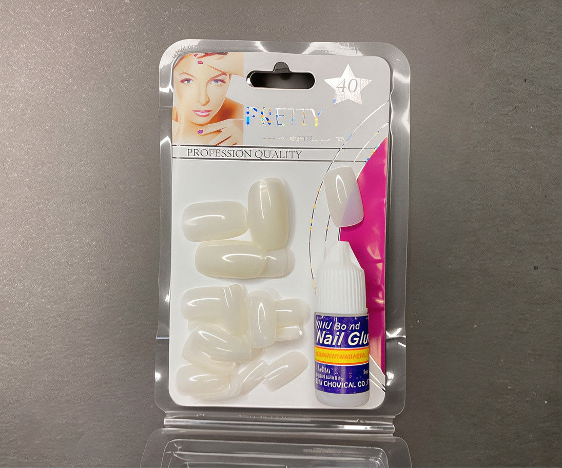 Pretty Profession 40-piece Artificial Nail Tips Set With Glue.
